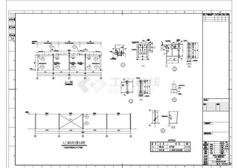 简易钢结构雨棚设计图cad（含明细表）_钢混结构_土木在线