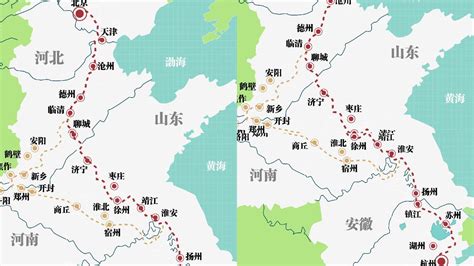 京杭大运河路线图图片 京杭大运河路线图图片