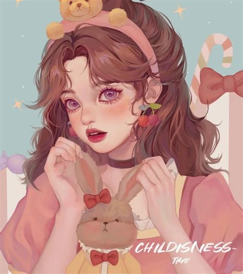 复古风女生手绘头像高清