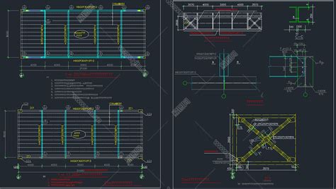 一份1.2米宽钢结构连廊设计CAD图纸 - 下载 - 好图网