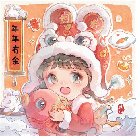 复古风新年头像动漫女生