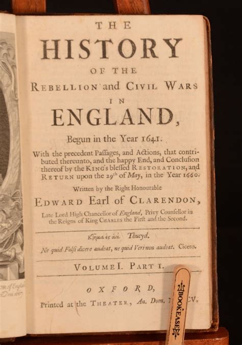 1705-1712 3 Vol in 6 Clarendon Geschichte Rebellion Bürgerkriege ...