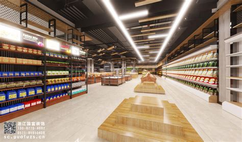 杭州优选超市装修设计效果图案例-商场/超市-国富装饰