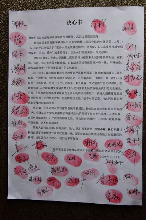 “疫情不除，我们不退！”42个手印和签名的决心书燃起敢打必胜的决心-中南大学新闻网门户网站