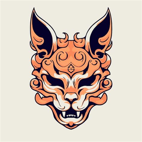 Máscara de demônio raposa | Vetor Premium