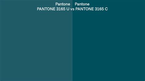 Pantone 3165 U vs PANTONE 3165 C side by side comparison