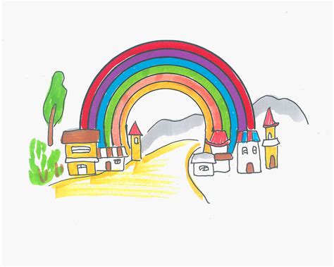 简单又漂亮天气简笔画大全 如何画彩虹的画法 肉丁儿童网