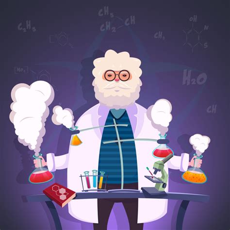 矢量卡通化学家图片-创意矢量卡通风格的化学家插图素材-高清图片-摄影照片-寻图免费打包下载