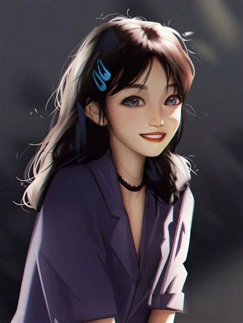 插画师头像作品甜美女生