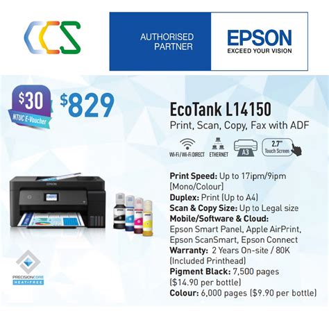 Epson EcoTank L14150 - Prints up to A3+ (for simplex) Wi-Fi Duplex Wide ...
