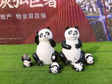 仿真大熊猫摆件玻璃钢动物雕塑_厂家图片价格-玉海雕塑