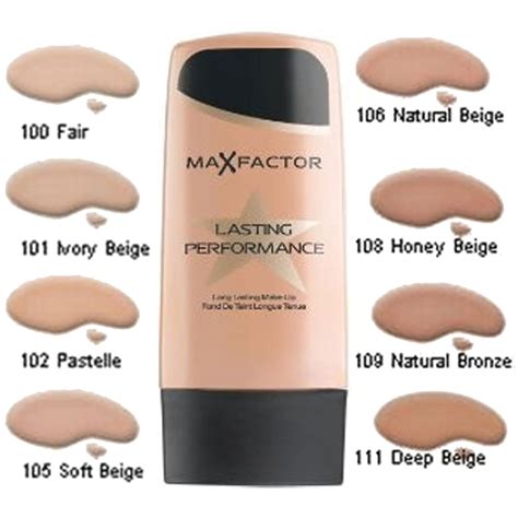 MAX FACTOR Lasting Performance Face Foundation Make Up, Over 10 Different Cosmetic Shades ...