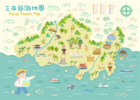 三亚旅游地图素材图片免费下载-千库网