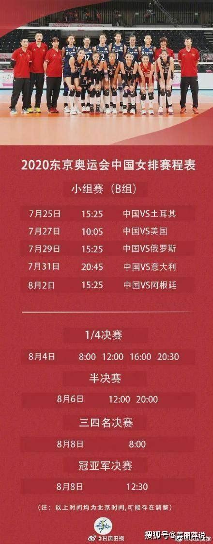 2021东京奥运会女排分组及赛程表时间安排 中国女排对阵时间表_vs