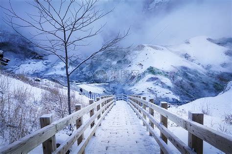 日本北海道雪地栈道旅游风光高清图片下载-正版图片501701233-摄图网