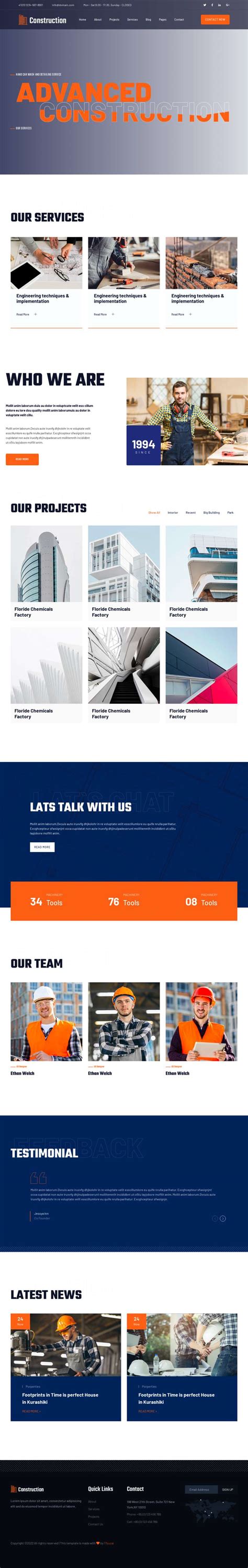 工程建筑模板网站，高质量的建筑设计公司网页设计-17素材网
