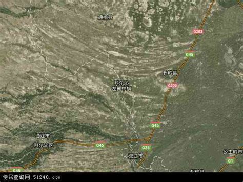 科尔沁左翼中旗地图 - 科尔沁左翼中旗卫星地图 - 科尔沁左翼中旗高清航拍地图