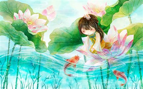古风亲子荷花头像女生版