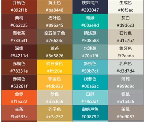 颜色对照表图片