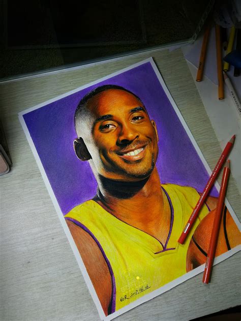 科比简笔画！教你画NBA篮球巨星黑子的篮球，黑曼巴绘画过程_腾讯视频