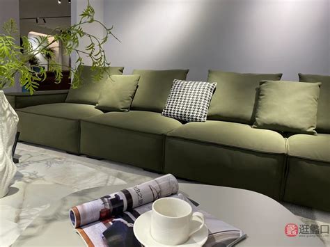柏胜 西西里系列轻奢 真皮/超纤皮直排沙发（BSN761）卡其色 - 丽维家官方商城