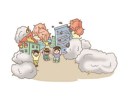 卡通手绘地震人物素材免费下载 - 觅知网