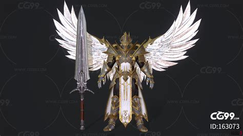 男 战士 天使 骑士-cg模型免费下载-CG99
