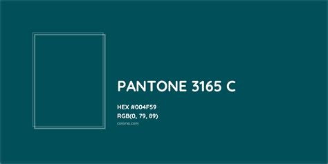 PANTONE 3165 C Complementary or Opposite Color Name and Code (#004F59 ...