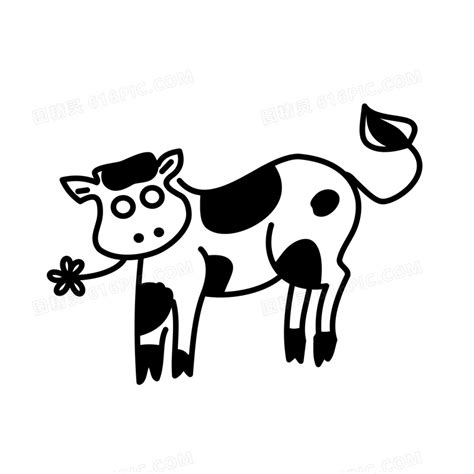 两头牛简笔画图片大全,两头牛怎么画,两头牛的图片卡通图片_大山谷图库