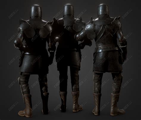 中世纪 黑暗骑士 骑士铠甲 欧洲铠甲 黑骑 剑客重甲 全身盔-cg模型免费下载-CG99