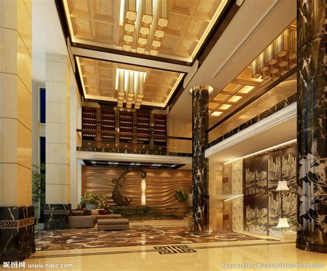 3D酒店大堂前台模型和效果图图片_室内装修_编号3848339_红动中国