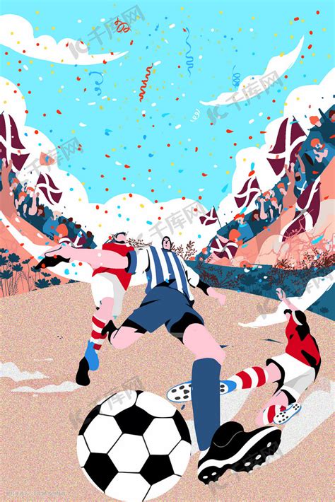 2021足球世界杯比赛插画图片-千库网