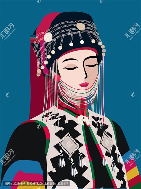 56个民族哈尼族女孩,人物素材,设计素材,设计模板,汇图网www.huitu.com