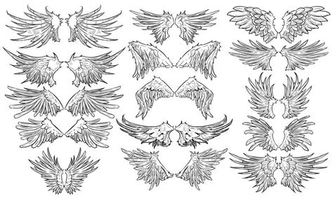 手绘的天使羽翼矢量插图图片-矢量的手绘天使羽翼素材-高清图片-摄影照片-寻图免费打包下载