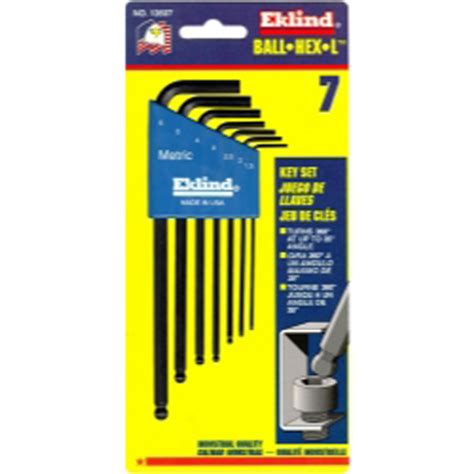 Eklind Tool Company 13607 7 Piece Metric Long Ball End Hex-L Hex Key Set | JB Tools