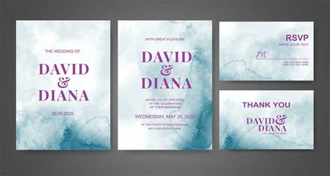 Wedding invitation with abstract watercolor background 32460950 Vector ...