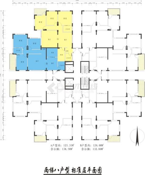 2017最新整理147套住宅楼cad户型设计图大全（一梯四户、一梯两户、一梯五户等）_住宅小区_土木在线