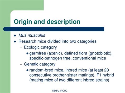 Biology and husbandry of the mouse - ppt download