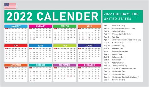 Calendar 2022 Holidays Usa – Calendar Example And Ideas
