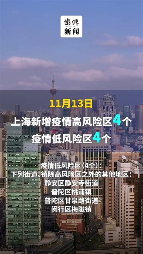 上海11月13日新增4个疫情高风险区、4个疫情低风险区_凤凰网视频_凤凰网