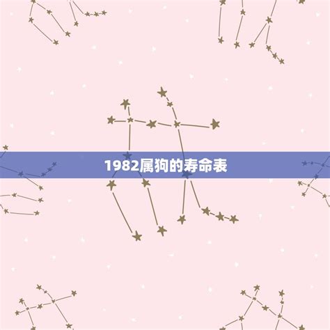 1982属狗的寿命表(介绍狗年出生的人寿命如何)