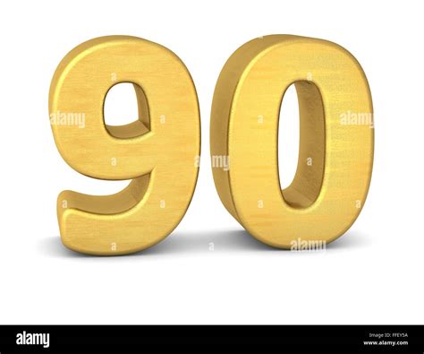 3d número 90 gold Fotografía de stock - Alamy