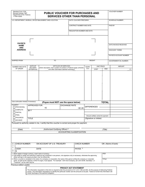 Form SF-1034 - Fill Out, Sign Online and Download Fillable PDF ...
