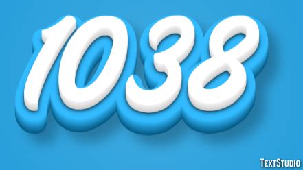 1038 Text Effect and Logo Design Number