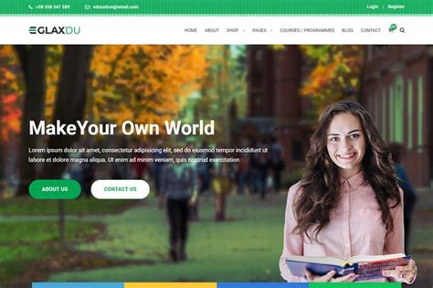 在线学习教育主题网站设计模板 Glaxdu – Education Bootstrap 4 Template – 设计小咖