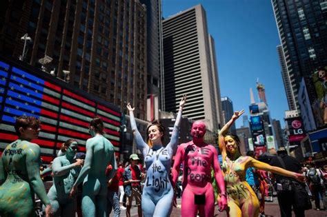 New York protest sees lads and lasses get completely naked in Times ...