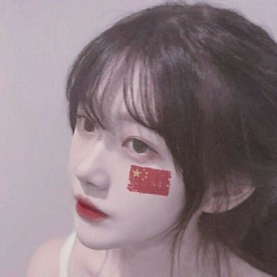 国旗头像温柔女生图片