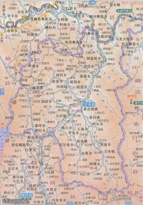 甘洛县地图 - 凉山州地图 - 地理教师网