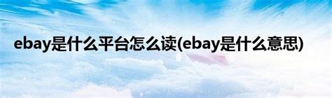 ebay是什么平台怎么读(ebay是什么意思)_科学教育网