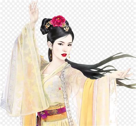 古风黄衣女子图片